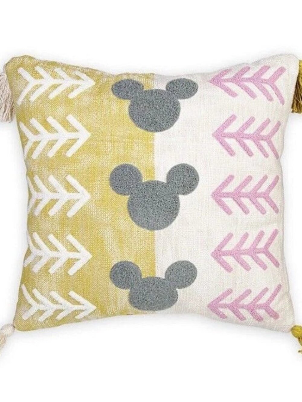 Disney Parks Mickey Mouse Home Collection Cotton Woven Throw Pillow Set of 2